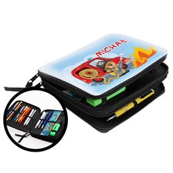 Duży piórnik dwukomorowy dla pierwszoklasisty - Strażak - zmień imię. 2