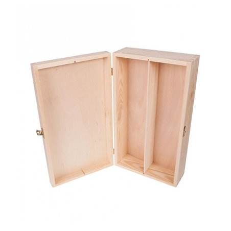 Grawerowana skrzynka na wino z kieliszkiem - personalizacja.