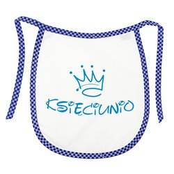 Śliniak z nadrukiem "Księciunio" to wspaniały pomysł na dodatek do prezentu z okazji narodzin, chrzcin lub innej okazji.