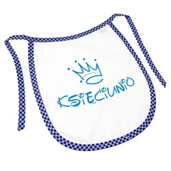 Śliniak z nadrukiem "Księciunio" to wspaniały pomysł na dodatek do prezentu z okazji narodzin, chrzcin lub innej okazji. 2