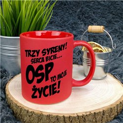 Matowy kolorowy kubek specjalnie dla strażaka - personalizacja. 2