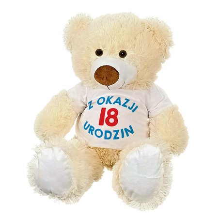 Miś duży na 18 urodziny dla siostry - dwustronny nadruk.