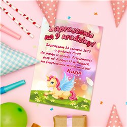 Zaproszenie na urodziny z jednorożcem. 2