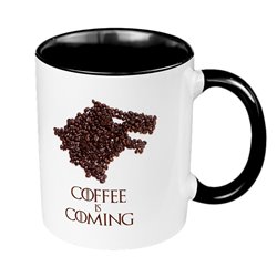 Kubek 330 ml kolorowy dla miłośnika Gry o tron - Coffee is coming- różne wzory.