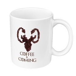 Kubek 330 ml kolorowy dla miłośnika Gry o tron - Coffee is coming- różne wzory. 2