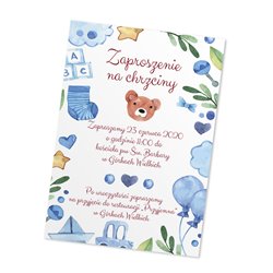 Słodkie zaproszenie na urodziny, chrzest dla chłopczyka lub dziewczynki.
