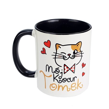 Kubek 330 ml kolorowy dla męża, chłopaka lub kolegi - Mój kocur - personalizacja.