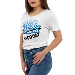 Śmieszna koszulka na wieczór panieński lub kawalerski - Just married kidding. 2