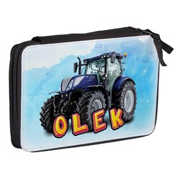 Duży piórnik dwukomorowy dla pierwszoklasisty - Traktor- różne kolory- zmień imię. 2