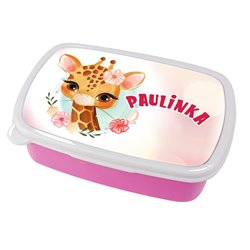 Pudełko na kanapki - śniadaniówka (żyrafa) z imieniem Twojego dziecka.