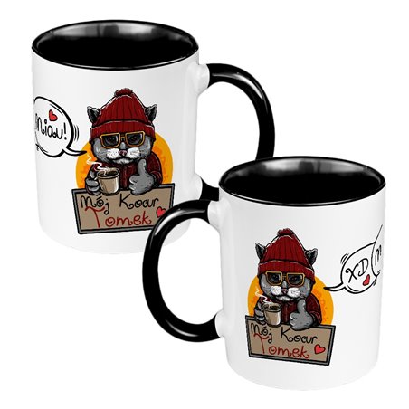 Kubek 330 ml kolorowy dla męża, chłopaka lub kolegi - Mój kocur 2 - personalizacja.