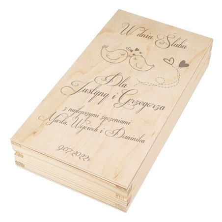 Pudełko na pieniądze lub czekoladę na ślub "Ptaszki".