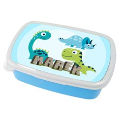 Pudełko na kanapki - śniadaniówka dinozaur z imieniem Twojego dziecka - różne wzory.