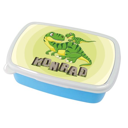Pudełko na kanapki - śniadaniówka dinozaur z imieniem Twojego dziecka - różne wzory.