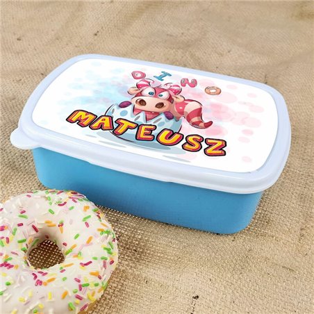 Pudełko na kanapki - śniadaniówka dinozaur z imieniem Twojego dziecka - różne wzory.