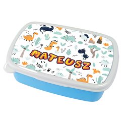 Pudełko na kanapki - śniadaniówka dinozaur z imieniem Twojego dziecka - różne wzory. 2