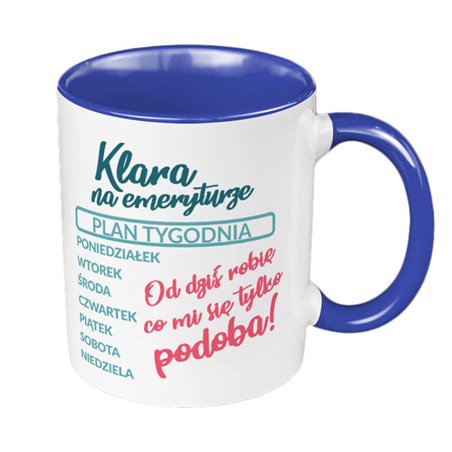 Kubek 330 ml kolorowy specjalnie dla emeryta.