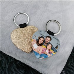 Brelok skóropodobny ze zdjęciem Klienta - złoty perłowy. 2