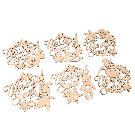 Eko bombki na choinkę Wesołych świąt - komplet 6szt.