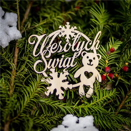 Eko bombki na choinkę Wesołych świąt - komplet 6szt.