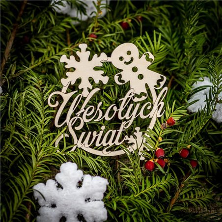 Eko bombki na choinkę Wesołych świąt - komplet 6szt.