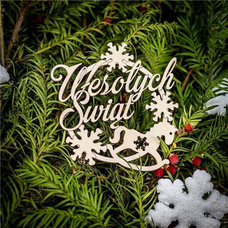 Eko bombki na choinkę Wesołych świąt - komplet 6szt.