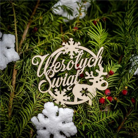 Eko bombki na choinkę Wesołych świąt - komplet 6szt.