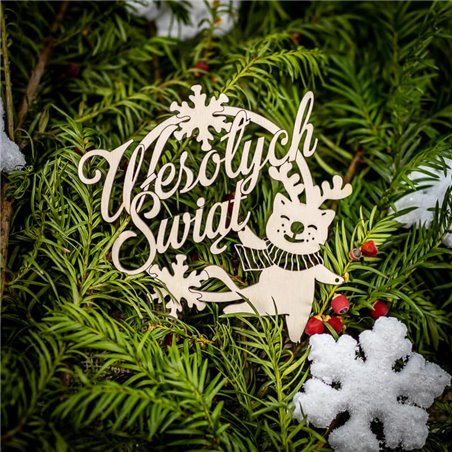 Eko bombki na choinkę Wesołych świąt - komplet 6szt.