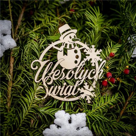 Eko bombki na choinkę Wesołych świąt - komplet 6szt.