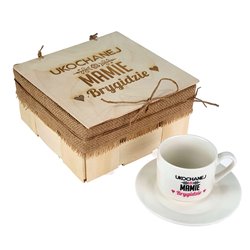 Zestaw z filiżanką dla mamy lub babci - "Ukochanej Mamie Annie" - idealny na dzień matki, babci, personalizacja.