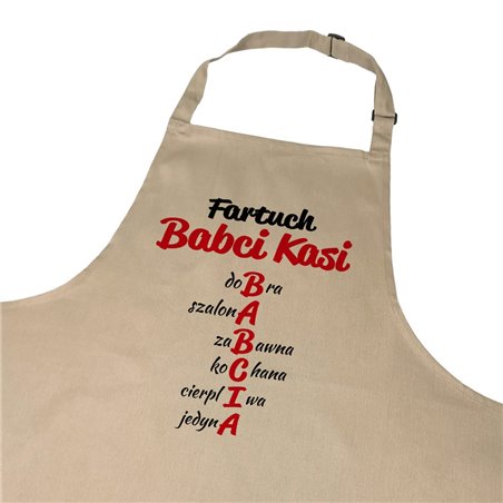 Fartuch z nadrukiem specjalnie na dzień babci - zmień imię.