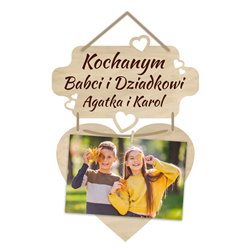 Zawieszka na zdjęcie z grawerem na dzień babci, dziadka, mamy, taty.