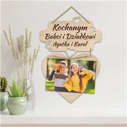Zawieszka na zdjęcie z grawerem na dzień babci, dziadka, mamy, taty. 2