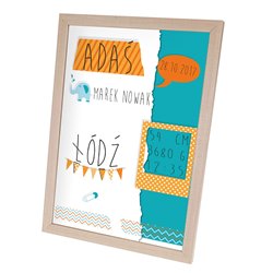 Metryczka z danymi dziecka to świetna pamiątka narodzin maleństwa.