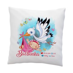 Urocza poduszka z okazji narodzin dziecka - personalizacja - super prezent dla młodych rodziców. 2