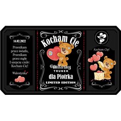 Personalizowana etykieta na alkohol w stylu Jack Daniel's- Walentynki.