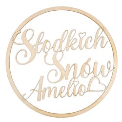 Baza do łapacza snów - obręcz nad łóżeczko - słodkich snów z imieniem.