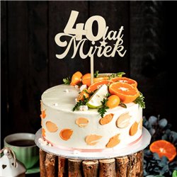 Topper na tort na urodziny - z imieniem solenizanta. 2