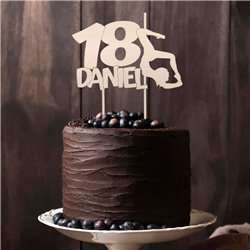 Topper na tort na urodziny dla mężczyzny- z imieniem solenizanta i tancerką. 2