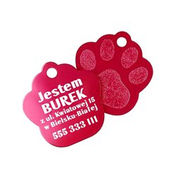 Aluminiowa adresówka dla psa lub kota - łapka.