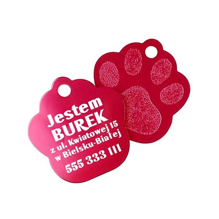Aluminiowa adresówka dla psa lub kota - łapka.