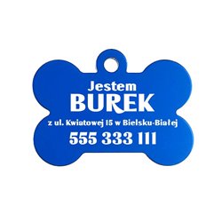 Adresówka dla psa - kość - personalizacja.