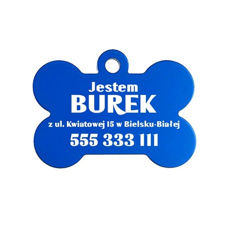 Adresówka dla psa - kość - personalizacja.