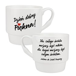 Kubek 300 ml specjalnie dla niej - Dzień dobry Piękna - cytat.