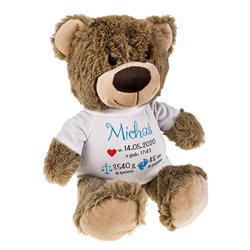 Miś z okazji narodzin dziecka - metryczka - personalizacja - 39cm. 2