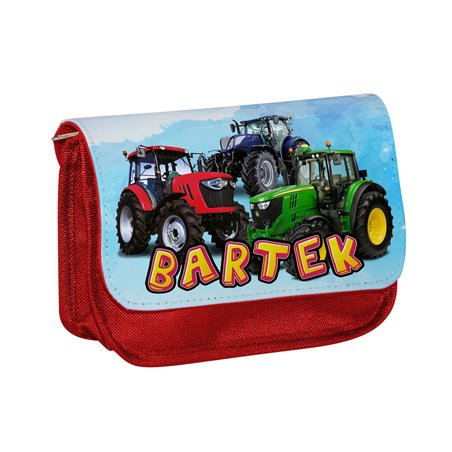 Piórnik personalizowany z imieniem dziecka z grafiką "Traktor".