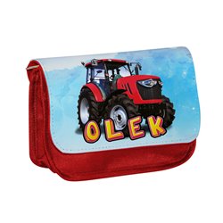 Piórnik personalizowany z imieniem dziecka z grafiką "Traktor". 2