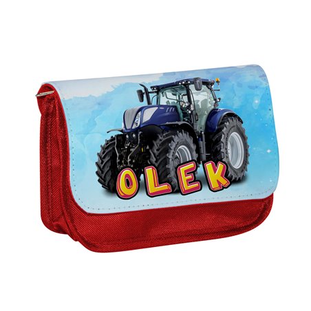 Piórnik personalizowany z imieniem dziecka z grafiką "Traktor".
