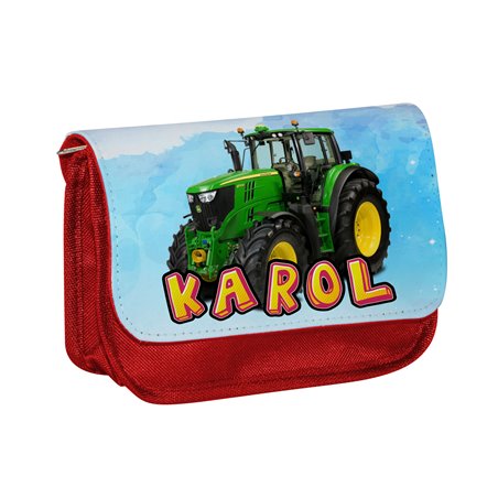 Piórnik personalizowany z imieniem dziecka z grafiką "Traktor".