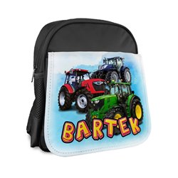 Plecak dla przedszkolaka - niebieski, bądź czarny- Traktor z imieniem - różne wzory- .